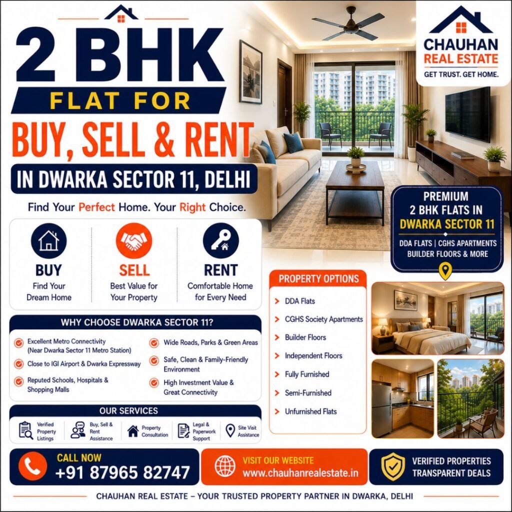 2 BHK Flat for Buy, Sell & Rent in Dwarka Sector 11 Delhi