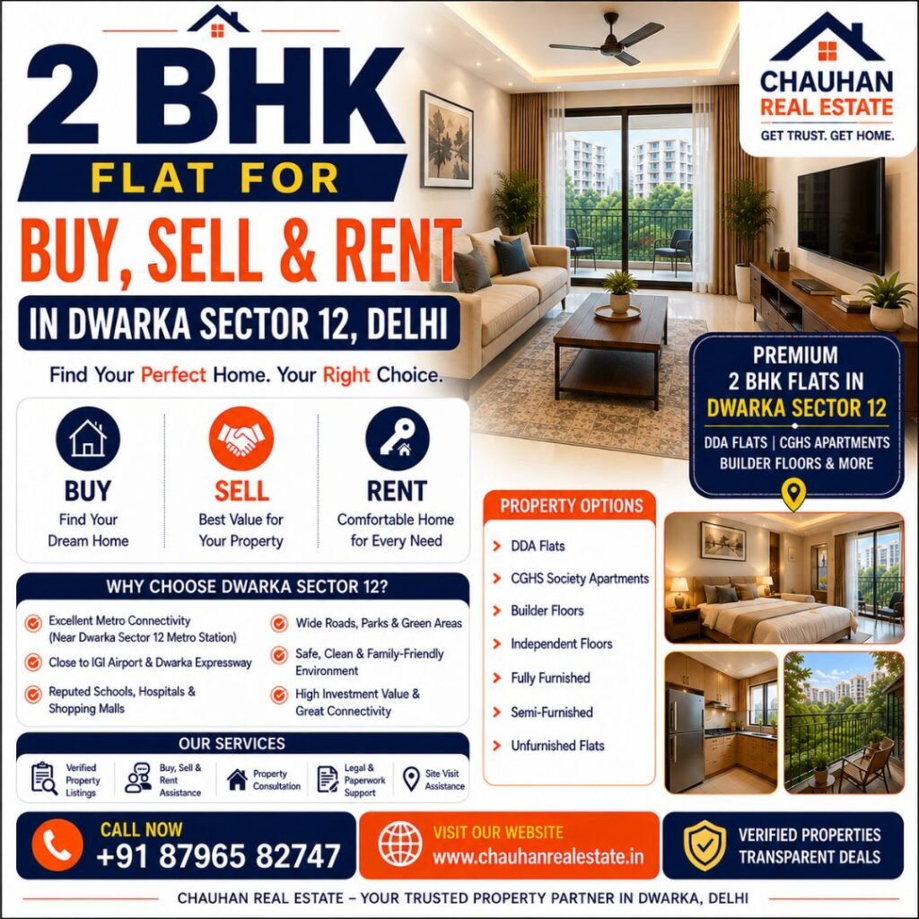 2 BHK Flat for Buy, Sell & Rent in Dwarka Sector 12 Delhi