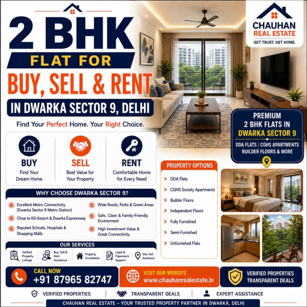 2 BHK Flat for Buy, Sell & Rent in Dwarka Sector 9 Delhi