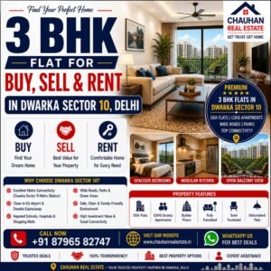 3 BHK Flat for Buy Sell Rent in Dwarka Sector 10 Delhi