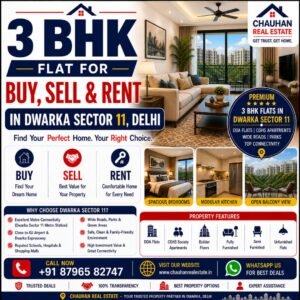 3 BHK Flat for Buy Sell Rent in Dwarka Sector 11 Delhi
