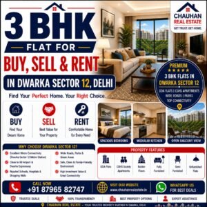 3 BHK Flat for Buy Sell Rent in Dwarka Sector 12 Delhi