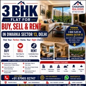 3 BHK Flat for Buy Sell Rent in Dwarka Sector 13 Delhi