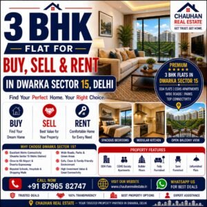 3 BHK Flat for Buy Sell Rent in Dwarka Sector 15 Delhi