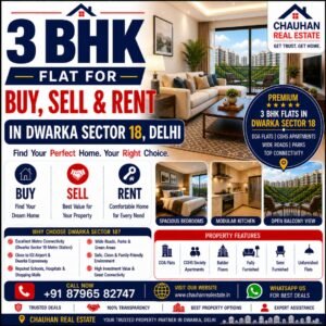 3 BHK Flat for Buy Sell Rent in Dwarka Sector 18 Delhi