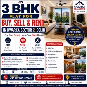 3 BHK Flat for Buy Sell Rent in Dwarka Sector 2 Delhi