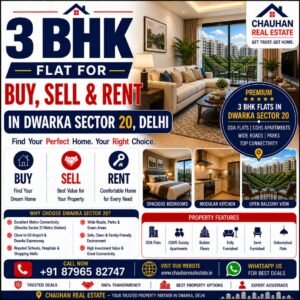 3 BHK Flat for Buy Sell Rent in Dwarka Sector 20 Delhi