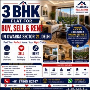 3 BHK Flat for Buy Sell Rent in Dwarka Sector 21 Delhi