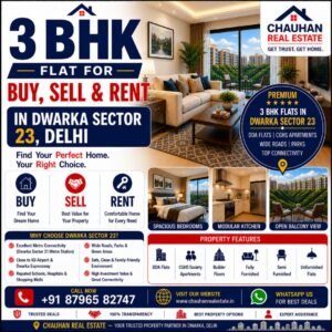 3 BHK Flat for Buy Sell Rent in Dwarka Sector 23 Delhi