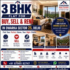 3 BHK Flat for Buy Sell Rent in Dwarka Sector 25 Delhi