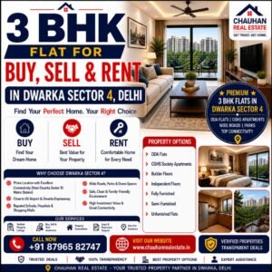 3 BHK Flat for Buy Sell Rent in Dwarka Sector 4 Delhi
