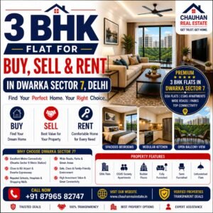 3 BHK Flat for Buy Sell Rent in Dwarka Sector 7 Delhi