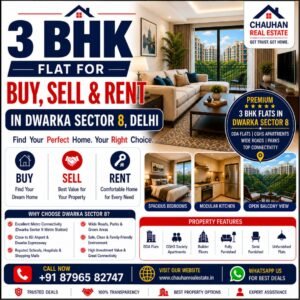 3 BHK Flat for Buy Sell Rent in Dwarka Sector 8 Delhi