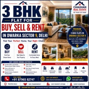 3 BHK Flat for Buy Sell Rent in Dwarka Sector 9 Delhi