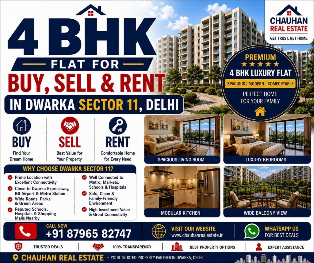 4 BHK Flat for Buy Sell & Rent in Dwarka Sector 11 Delhi