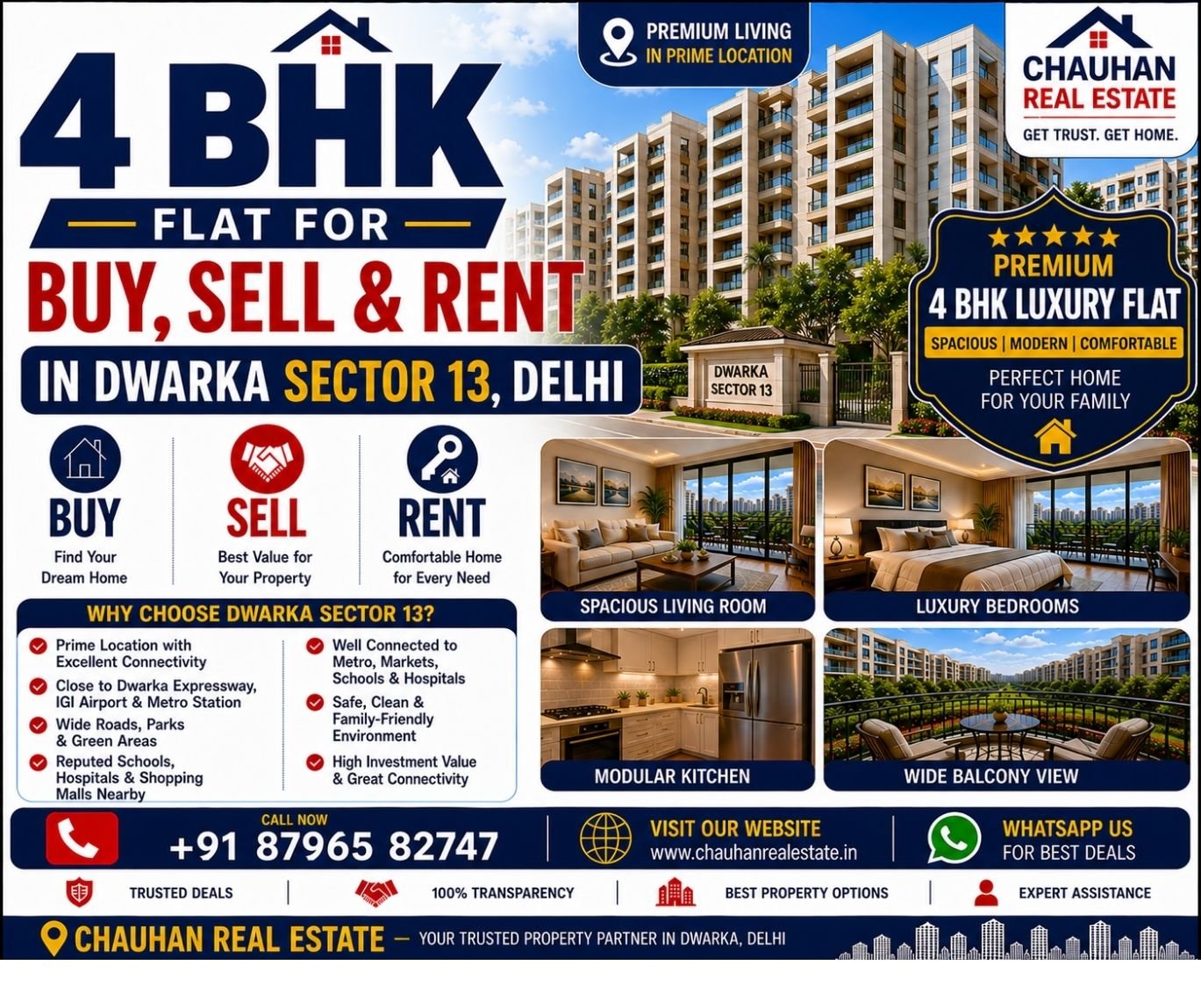 4 BHK Flat for Buy Sell Rent in Dwarka Sector 13 Delhi