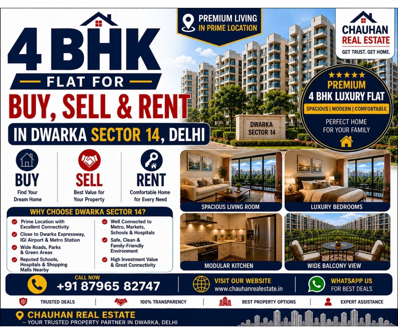 4 BHK Flat for Buy Sell Rent in Dwarka Sector 14 Delhi