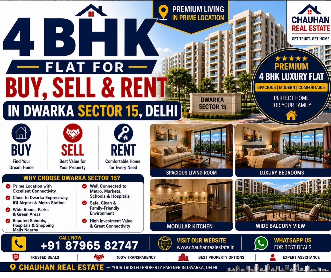 4 BHK Flat for Buy Sell Rent in Dwarka Sector 15 Delhi