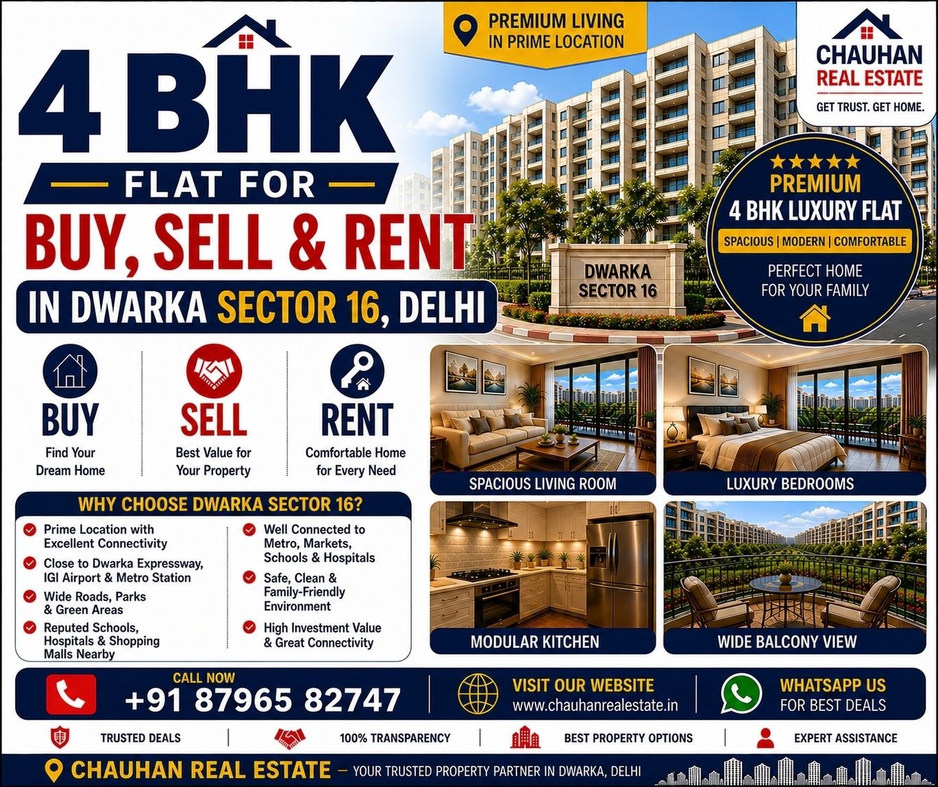4 BHK Flat for Buy Sell Rent in Dwarka Sector 16 Delhi