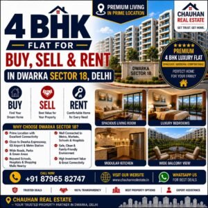 4 BHK Flat for Buy Sell Rent in Dwarka Sector 18 Delhi