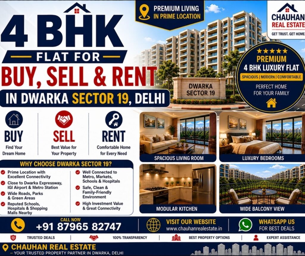 4 BHK Flat for Buy Sell & Rent in Dwarka Sector 19 Delhi