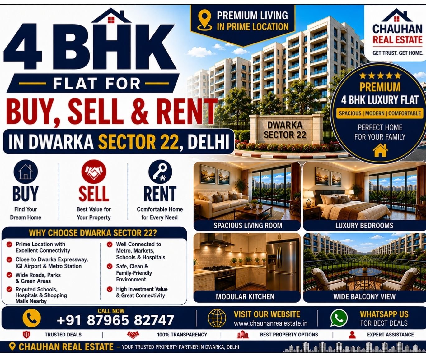 4 BHK Flat for Buy Sell Rent in Dwarka Sector 22 Delhi