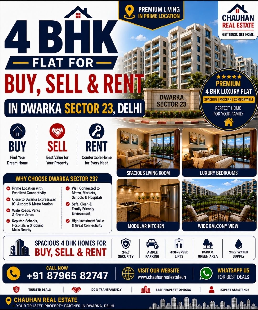 4 BHK Flat for Buy Sell Rent in Dwarka Sector 23 Delhi