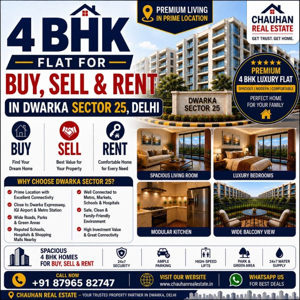 4 BHK Flat for Buy Sell & Rent in Dwarka Sector 25 Delhi