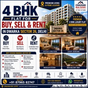 4 BHK Flat for Buy Sell Rent in Dwarka Sector 26 Delhi