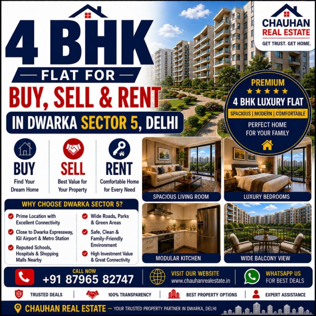 4 BHK Flat for Buy Sell & Rent in Dwarka Sector 5 Delhi