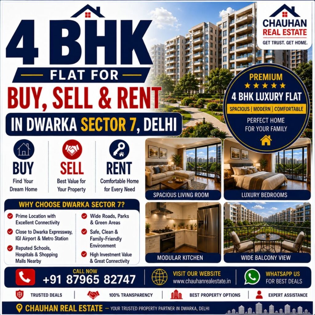 4 BHK Flat for Buy Sell & Rent in Dwarka Sector 7 Delhi